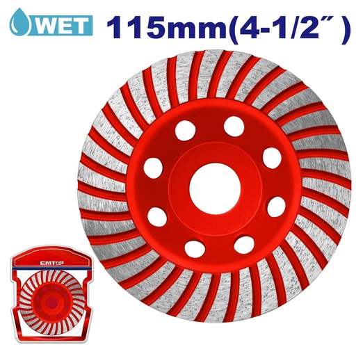 [127-128] COPA DIAMANTE 4 1/2 PULIR CONCRETO DOBLE EDGH011151 EMTOP