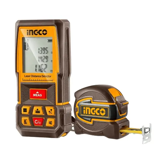 [113-8] KIT MEDIDOR LASER 70 MTS CON CINTA METRICA 5MTS HLDD241201 INGCO